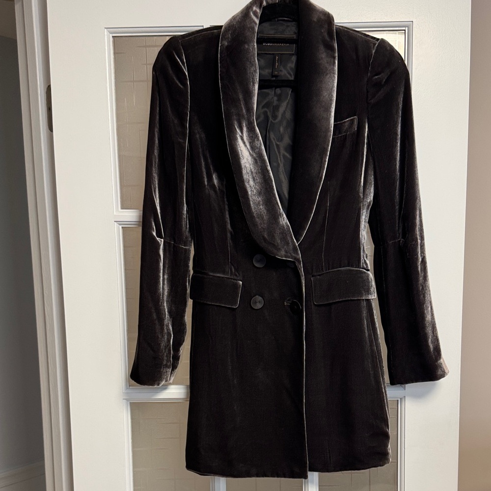 BCBGMaxAzria dark grey Velvet Blazer
